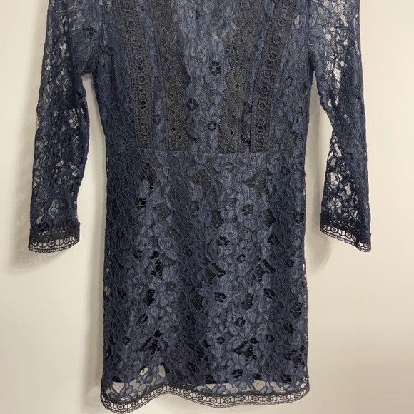 Zara - Lace Navy Dress - Size XS - Mini Cocktail - Picture 3 of 6